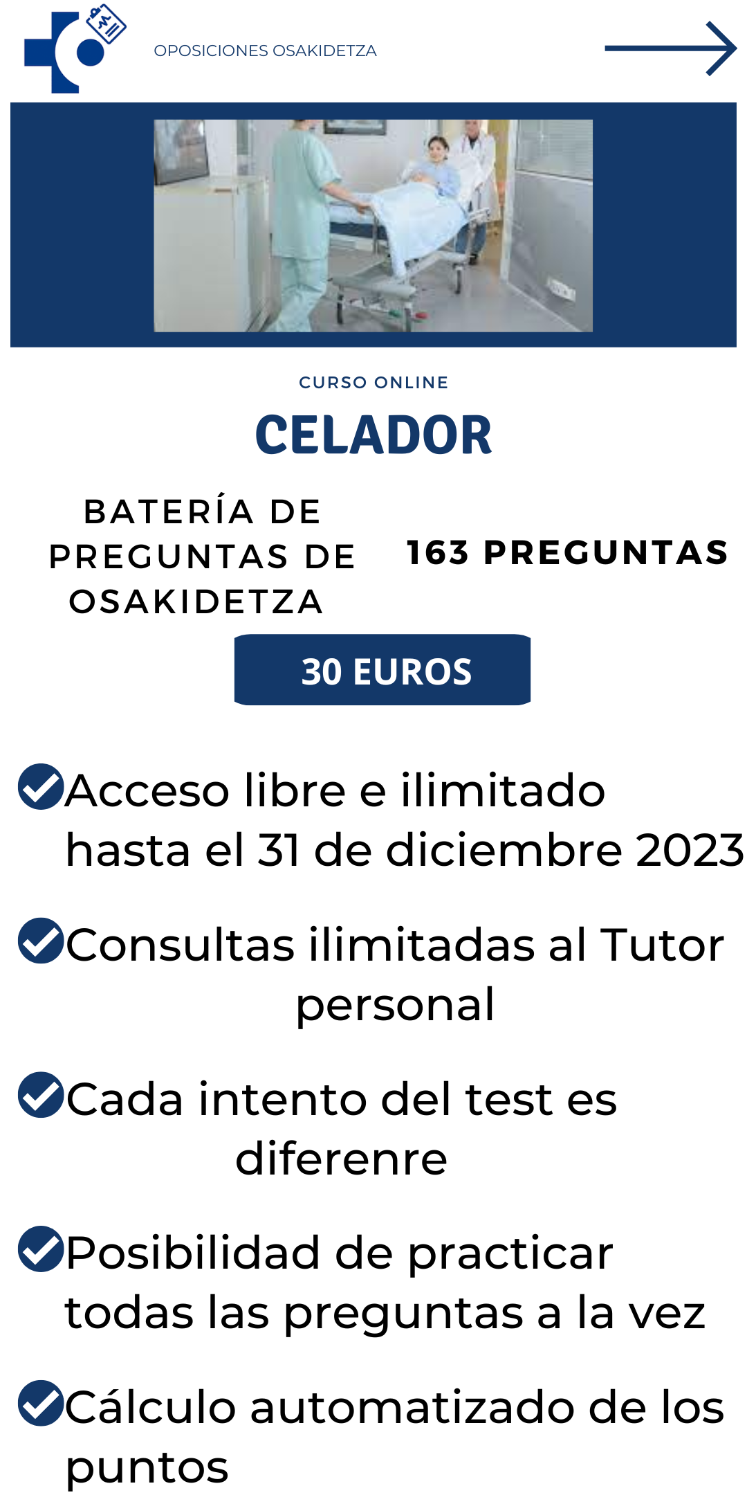 Celador/a. OSAKIDETZA. Batería de preguntas